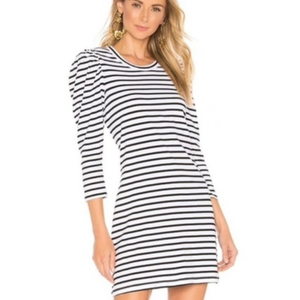 Striped ALC Puff Sleeve T-shirt Dress